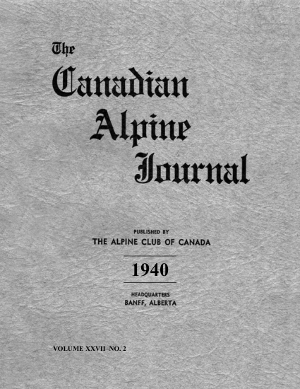 Canadian Alpine Journal 1940 cover
